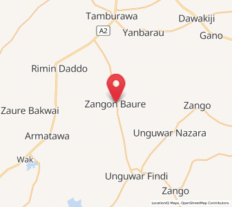 Map of Bunkure, Kano