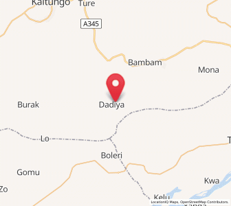 Map of Dadiya, Gombe