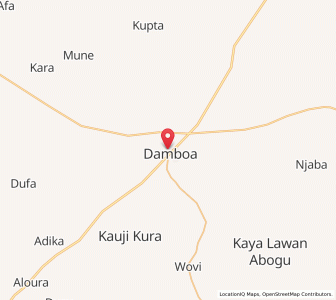 Map of Damboa, Borno