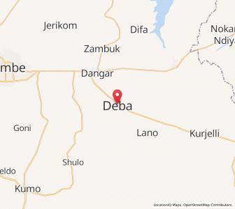 Map of Deba, Gombe
