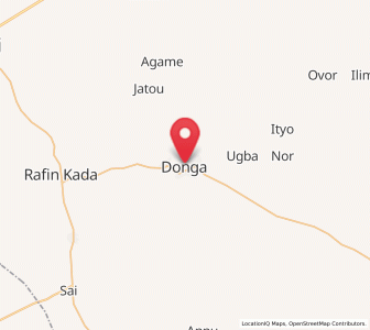 Map of Donga, Taraba