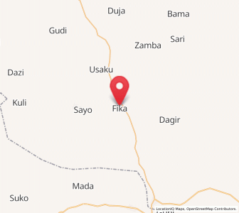 Map of Fika, Yobe