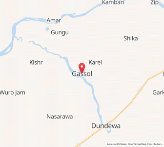 Map of Gassol, Taraba