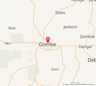 Map of Gombe, Gombe