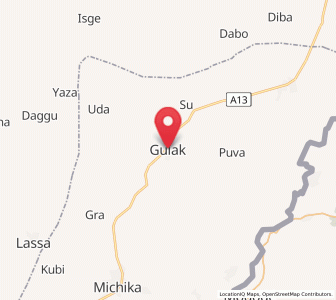 Map of Gulak, Adamawa