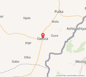 Map of Gwoza, Borno
