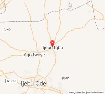 Map of Ijebu-Igbo, Ogun