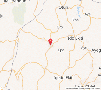 Map of Ijero-Ekiti, Ekiti