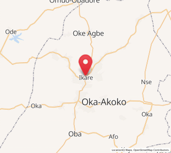 Map of Ikare, Ondo