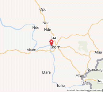 Map of Ikom, Cross River
