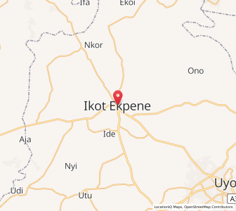 Map of Ikot Ekpene, Akwa Ibom