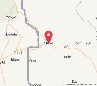 Map of Imeko, Ogun