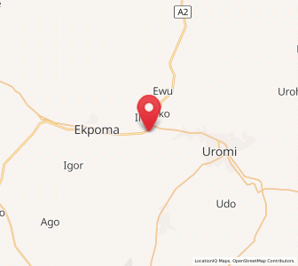 Map of Irrua, Edo