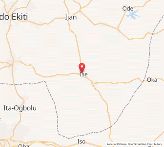 Map of Ise-Ekiti, Ekiti
