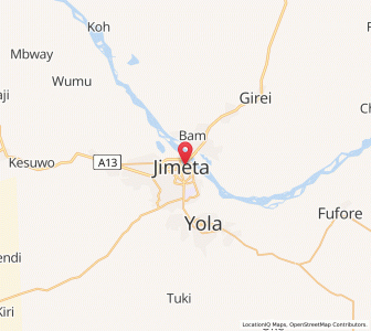 Map of Jimeta, Adamawa