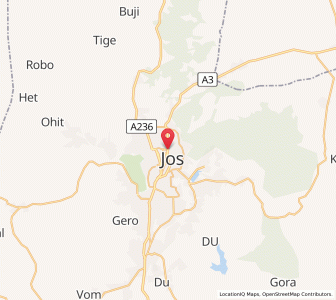 Map of Jos, Plateau