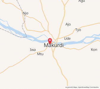 Map of Makurdi, Benue
