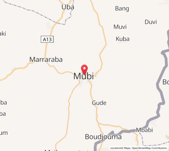 Map of Mubi, Adamawa