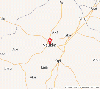 Map of Nsukka, Enugu