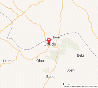 Map of Obudu, Cross River