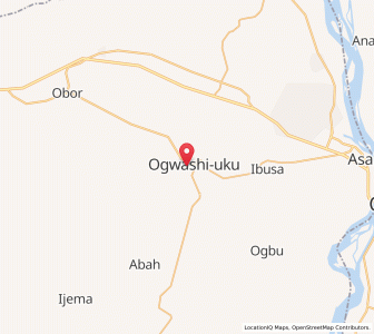 Map of Ogwashi-Uku, Delta