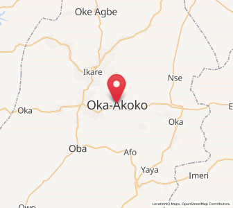 Map of Oka, Ondo