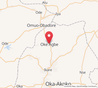 Map of Oke-Agbe, Ondo