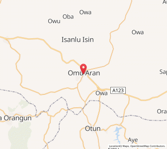 Map of Omu-Aran, Kwara
