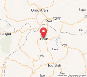 Map of Otun-Ekiti, Ekiti