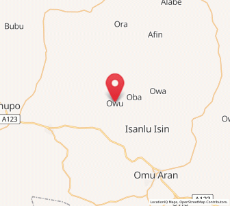 Map of Owu-Isin, Kwara