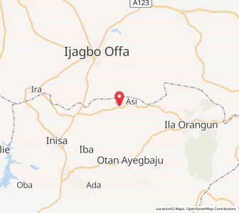 Map of Oyan, Osun