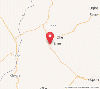 Map of Sabongida-Ora, Edo