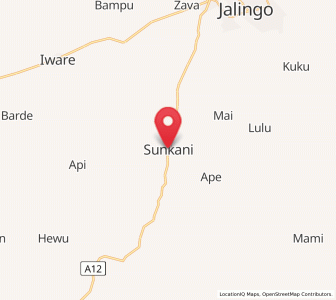 Map of Sunkani, Taraba