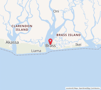 Map of Twon-Brass, Bayelsa