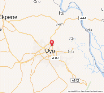 Map of Uyo, Akwa Ibom