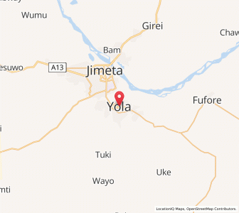 Map of Yola, Adamawa