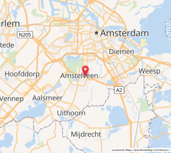 Map of Amstelveen, North Holland