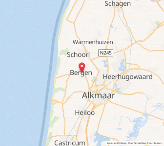 Map of Bergen, North Holland