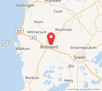 Map of Bolsward, Friesland
