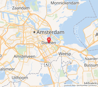 Map of Diemen, North Holland