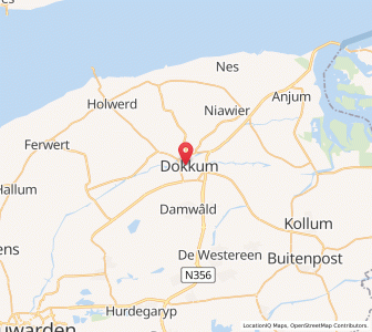 Map of Dokkum, Friesland
