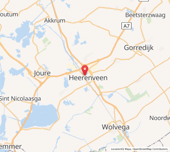 Map of Heerenveen, Friesland