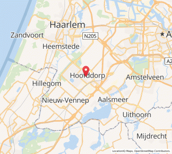 Map of Hoofddorp, North Holland