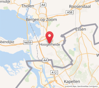 Map of Hoogerheide, North Brabant