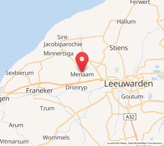 Map of Menaam, Friesland