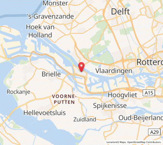 Map of Rozenburg, South Holland