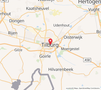 Map of Tilburg, North Brabant
