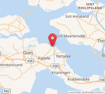 Map of Wemeldinge, Zeeland