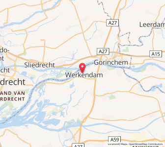 Map of Werkendam, North Brabant