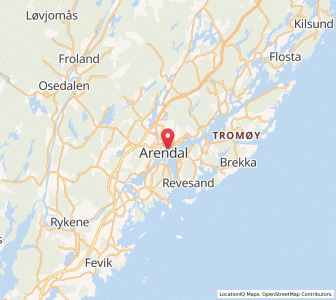 Map of Arendal, Agder
